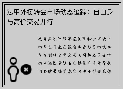 法甲外援转会市场动态追踪：自由身与高价交易并行